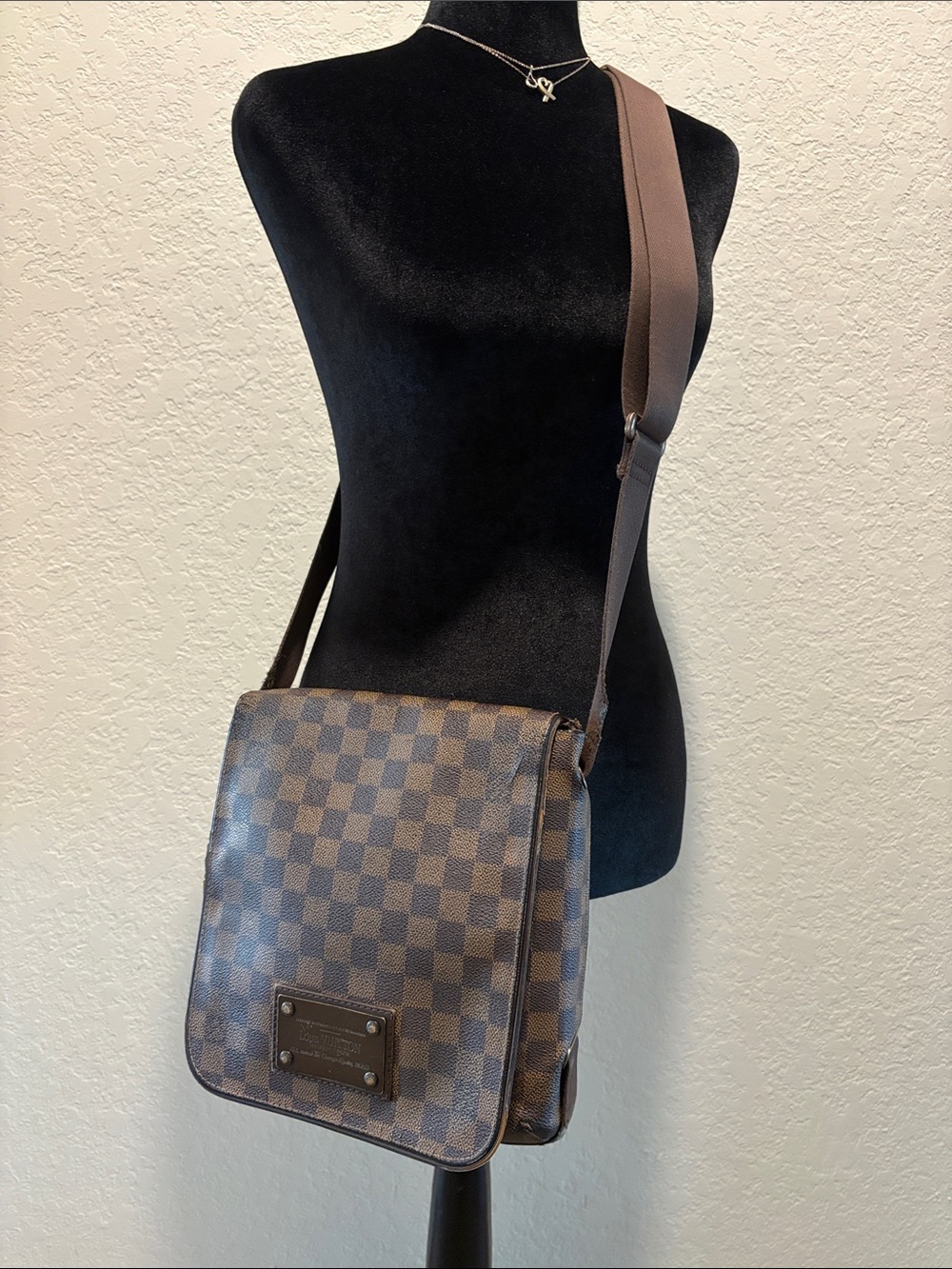 Louis Vuitton Damier Ebene Brown Brooklyn PM Crossbody Bag LV
